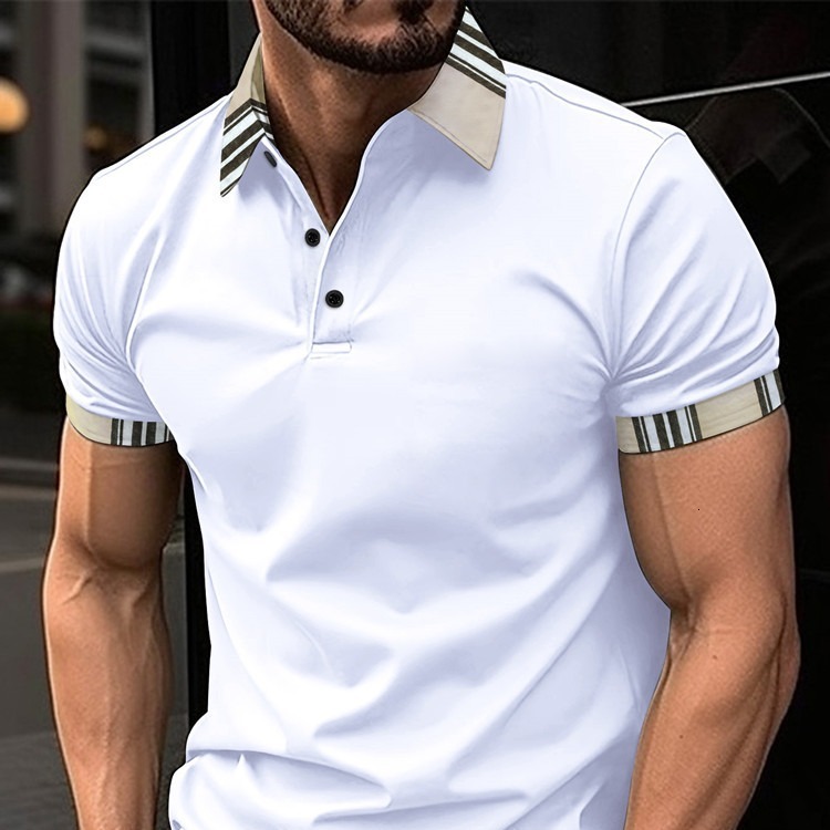 Luxury Brand Designer Clothes 2023 Summer European And American Turn-Down Collar Polo Shirt With Buttons And Pockets Men's Sports Polo Shirt