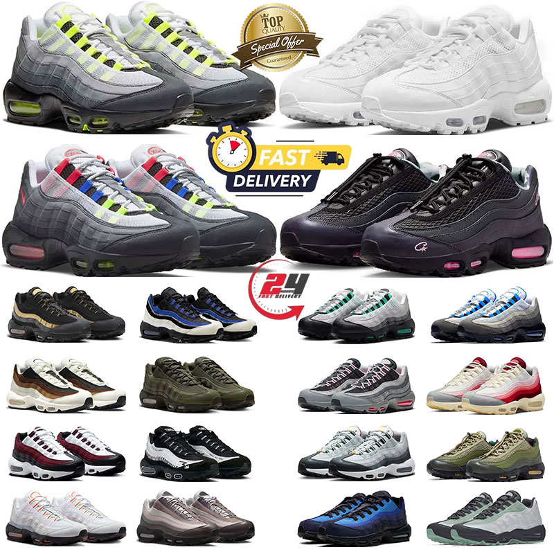 Fast delivery 95 95s Shoe Designer Sneakers Casual Shoes Trainers Triple Black White yellow Green Neon Pink foam Men Women Outdoor Sneakers Runners 36-46