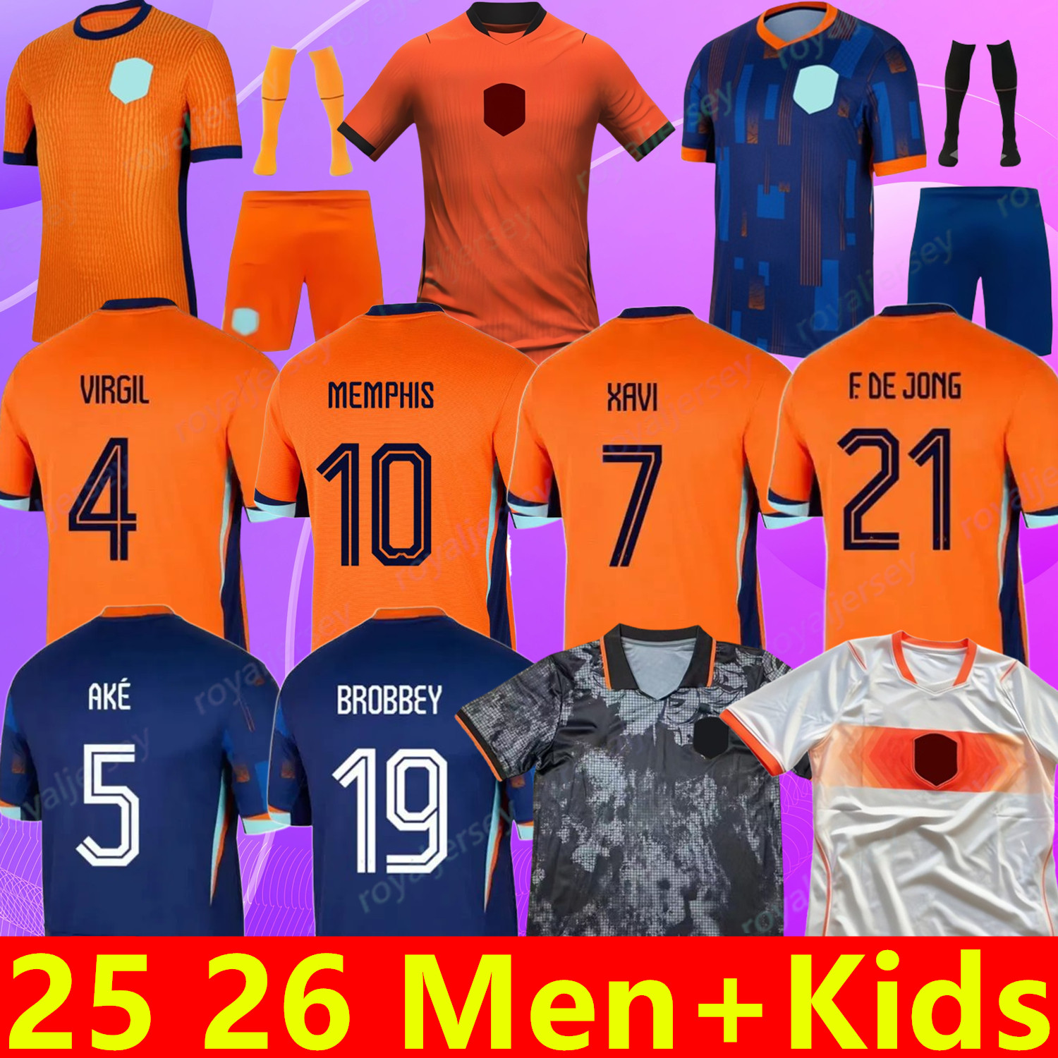 Gullit 1988 Retro 25 26 Netherlands soccer jersey F. DE JONG DE LIGT 2025 2026 football shirt XAVI vintage men kids kit Classic MEMPHIS GAKPO BROBBEY VIRGIL WEGHORST AKE