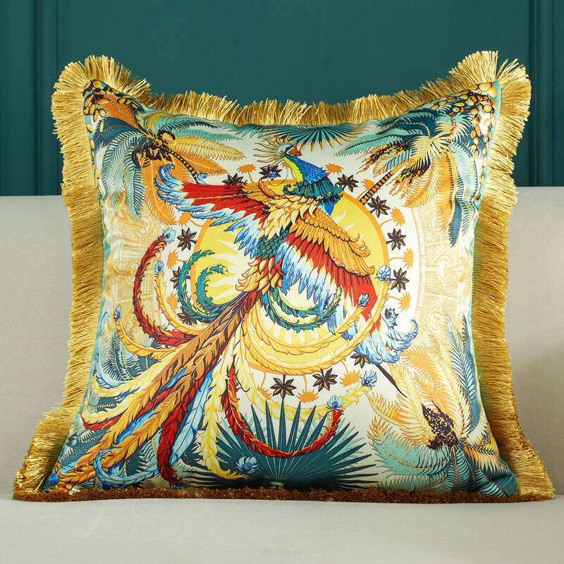 Luxury Throw American Retro Sofa Cushion Living Bedroom Bedside Lumbar Pillow Cover Model Room Pillowcase