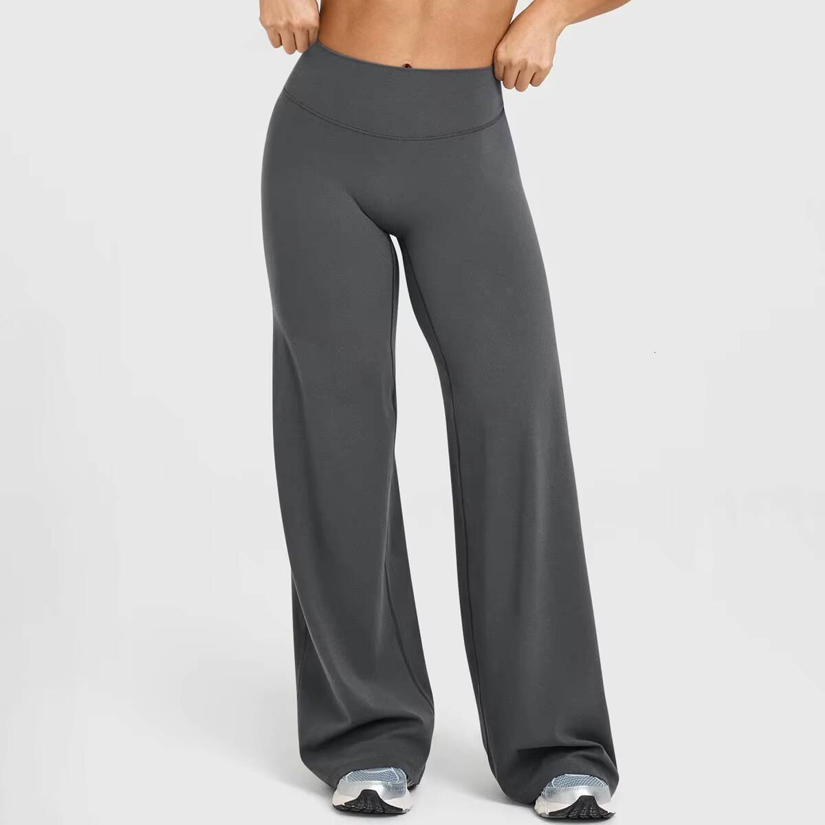 New Women's retro straight-leg Yoga Pants Elastic High Waist Seamless loose Outdoor Sports Trousers