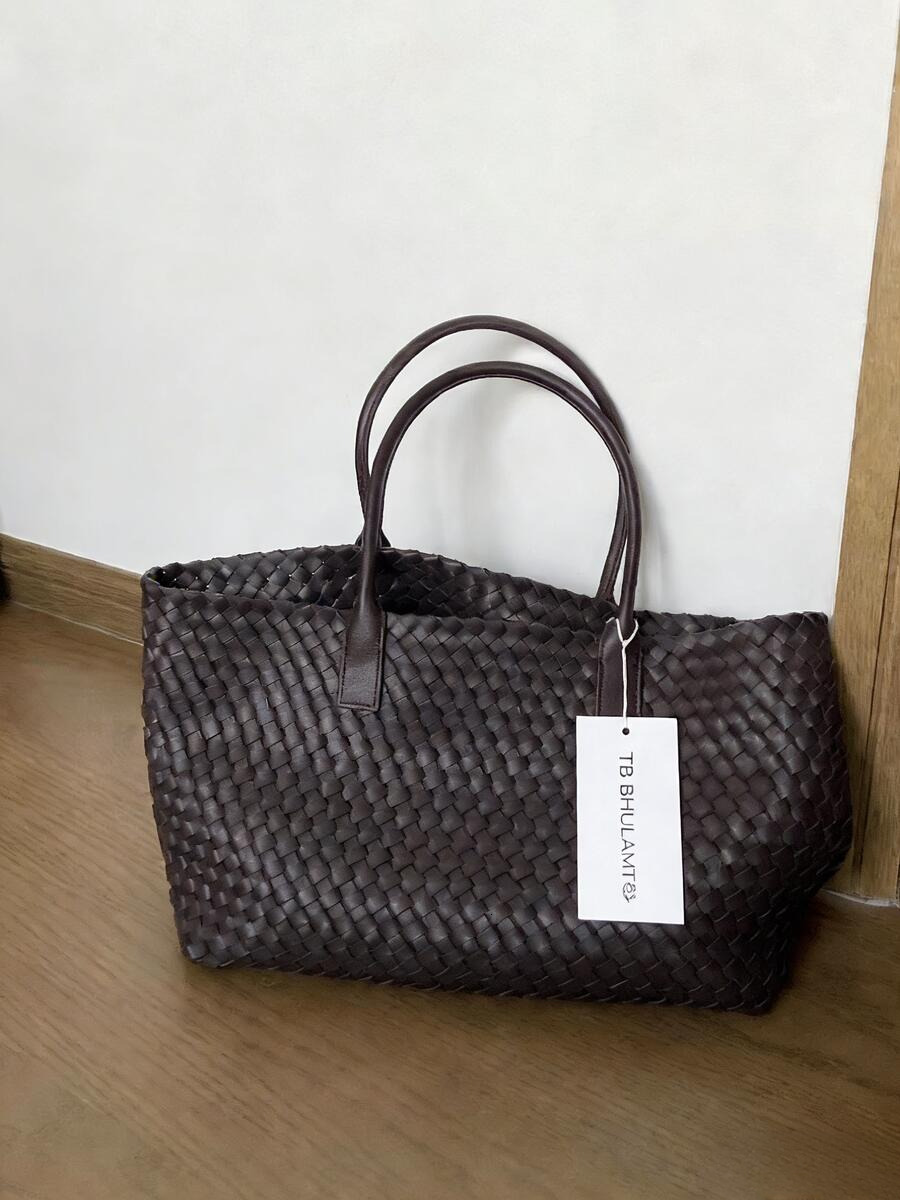 TB BHULAMTE Luxury Fashion Bag for Women Purse Niche Design Fashion Large Bag 2025 Summer New Simple Large Capacity Woven Bag Handheld Tote Bag Should