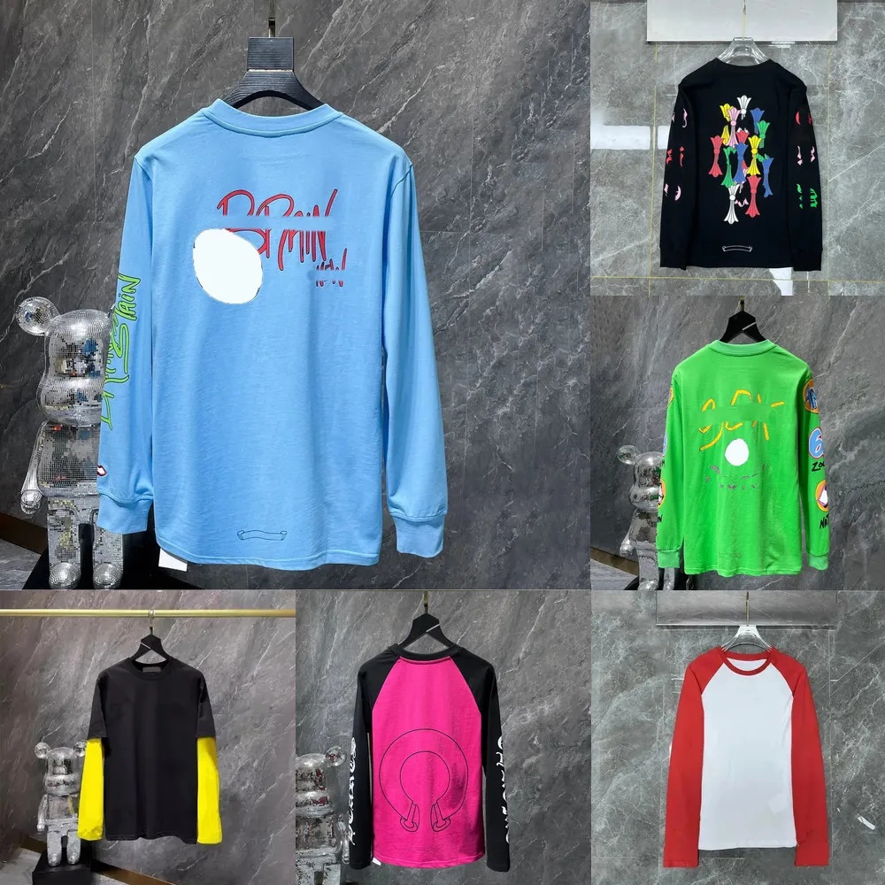 Chrome shirt Pullover casual Designer shirt Men Women High street Shirts Printed Spring Summer Fashion Long Sleeve Hip hop Printed Tops