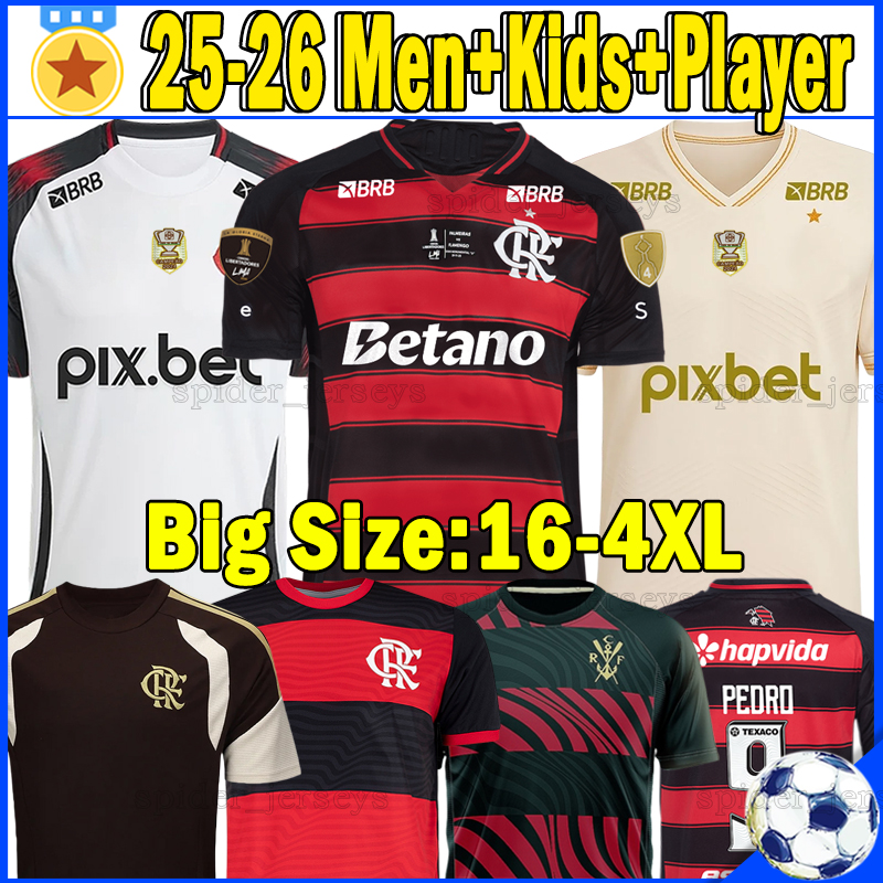 XXXL 4XL 25 26 Flamengo soccer jerseys DE ARRASCAETA B.HENRIQUE L.ARAUJO JUNINHO 2025 2026 WALLACE YAN PEDRO G.PLATA Women Football Shirt Men Uniforms Kids Kits Sets