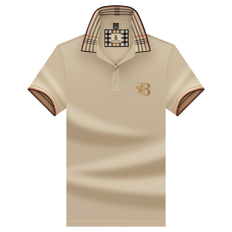 Luxury Brand Designer Clothes Paul Genuine Brand Men's Summer Polo Shirt Turn-Down Collar Dad Clothes Loose Casual Ice Silk Polo Shirt For Men