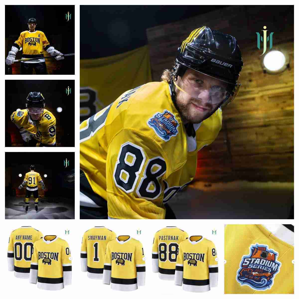 2026 Marat Khusnutdinov David Pastrnak Jeremy Swayman Charlie McAvoy Mens Custom hockey jersey -all stitched women youth all size