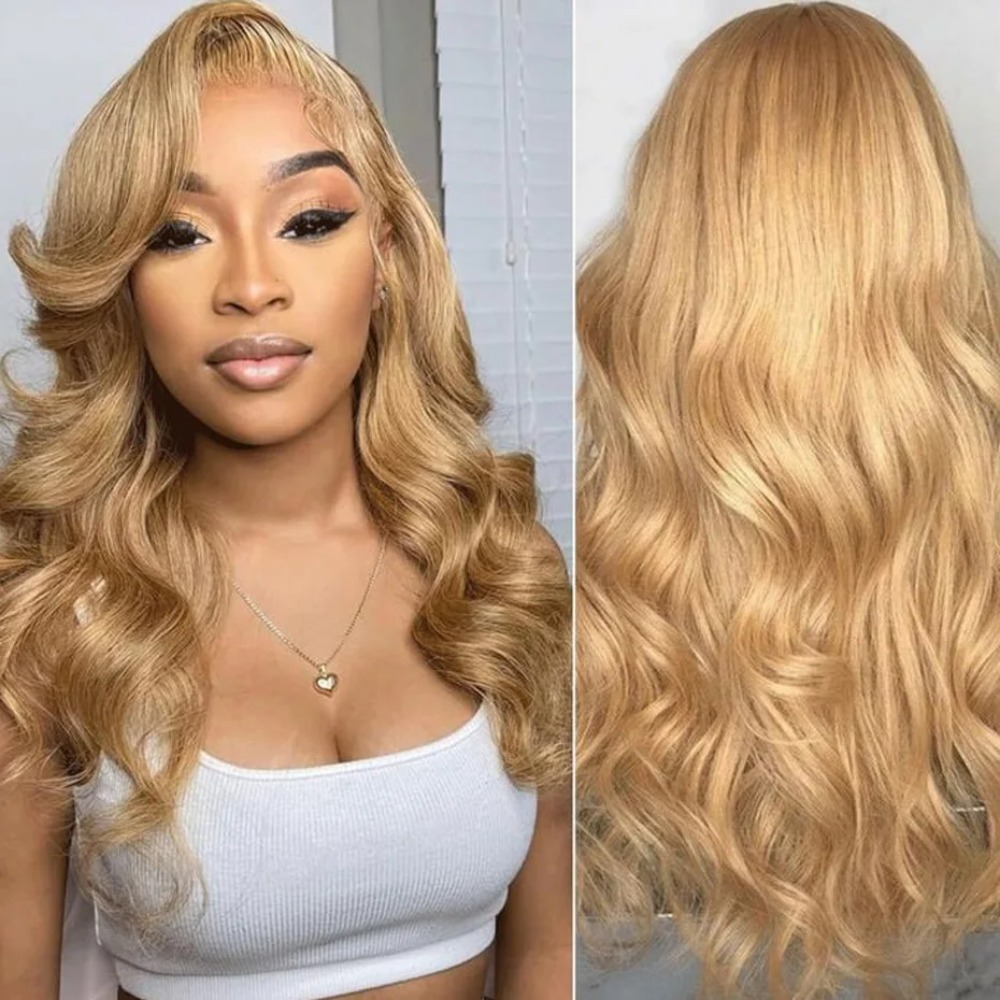 180 Density Honey Blonde Long Body Wave Human Hair Wigs Ready To Wear Glueless Preplucked Wear And Go Wigs Hd Transparent Lace Frontal Brazilian Hair 