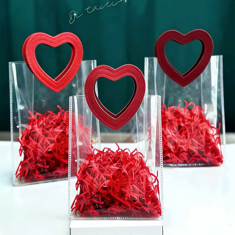 Factory direct sales source Valentine's Day Birthday and New Year's Day gift bags transparent tote bags, and wedding candy tote bags