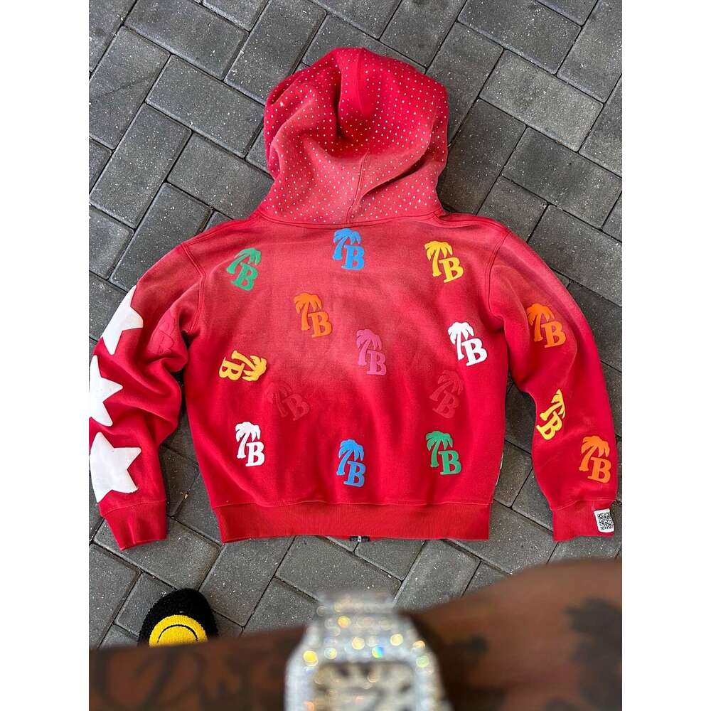 Unisex Y2k Streetwear Zip Hoodie With "Who Cares Get Some Money" Print Colorful Dollar Sign Logo Full-Zip Closure, V-Neck, Long Sleeve, A-Li
