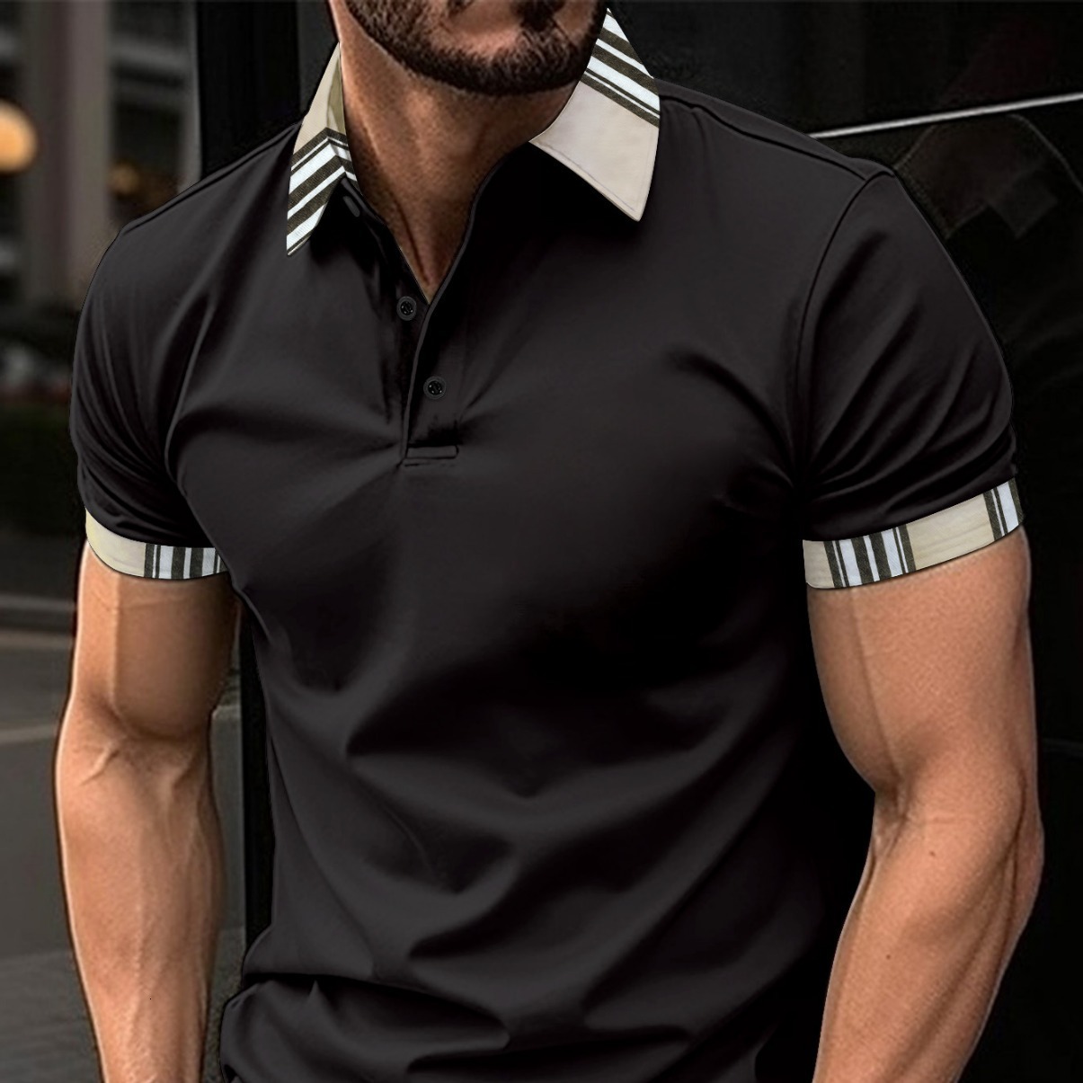 Luxury Brand Designer Clothes 2023 Summer European And American Aliexpress Turn-Down Collar Polo Shirt With Buttons And Pockets Men's Sports Polo