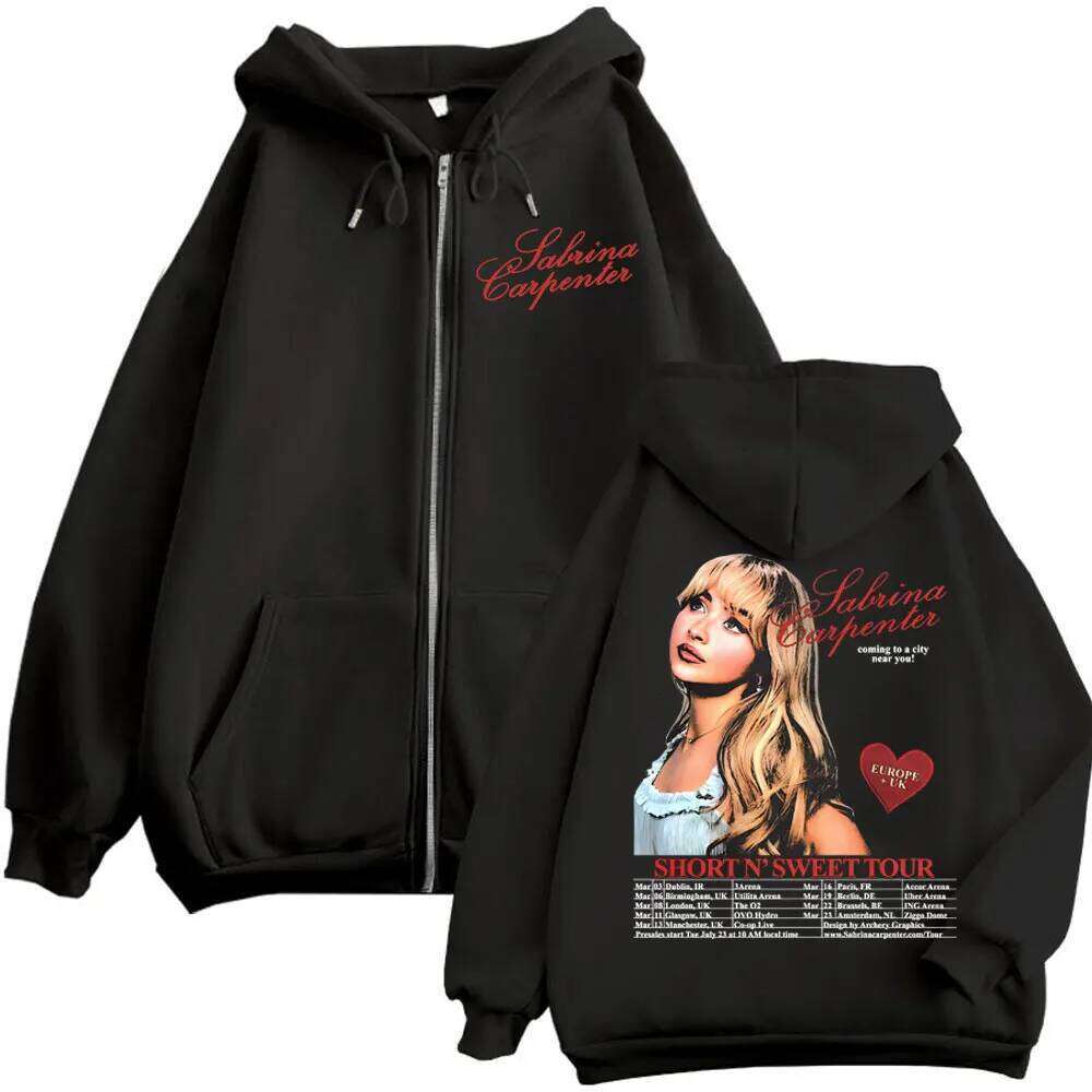 Sabrina Carpenter Short N' Sweet Album Merch Zipper Hoodies Fashion Aesthetic Zip Up Sweatshirt Men Women Harajuku Y2k Pullovers H260107 - view 3