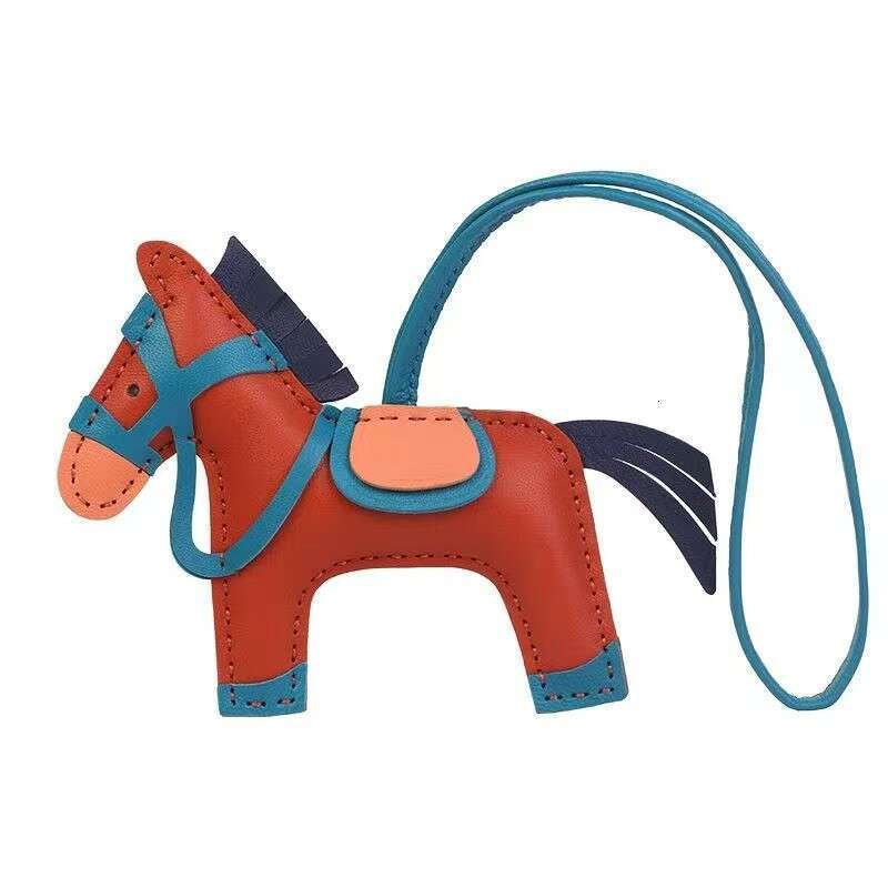 Charm designer charms pony Car Accessory Genuine Horse Leather Bag Keychain Pony Pendant New Handmade Sheepskin pendant gift