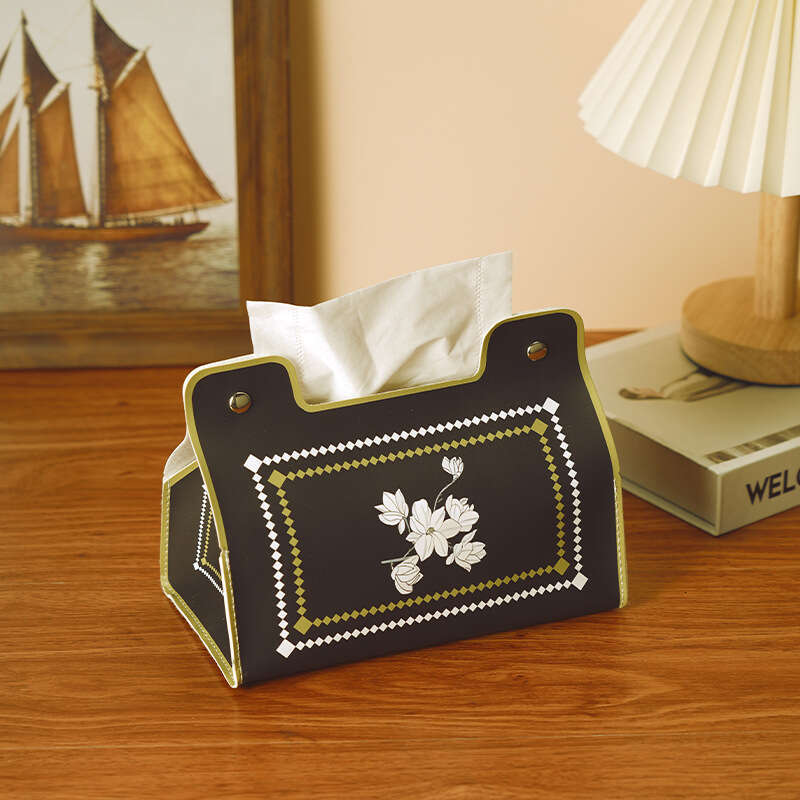 Creative Ins Flower Car Desktop Bedroom & Living Room Bathroom Waterproof Leather Tissue Box