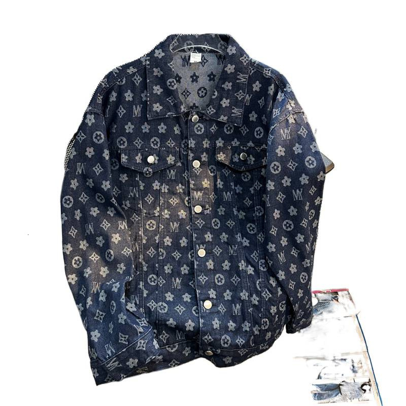 Luxury Brand Designer Clothes Spring And Autumn New Trendy Jacquard Denim Jacket For Men And Women, Loose Casual Couple Jacket, Fashionable And Versat