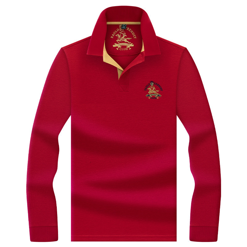 Luxury Brand Designer Clothes Hexagonal Bead Silk Cotton Mens Embroidered Pony Long Sleeve Polo Shirt Mens Casual Turn-Down Collar Top Paul T-Shirt