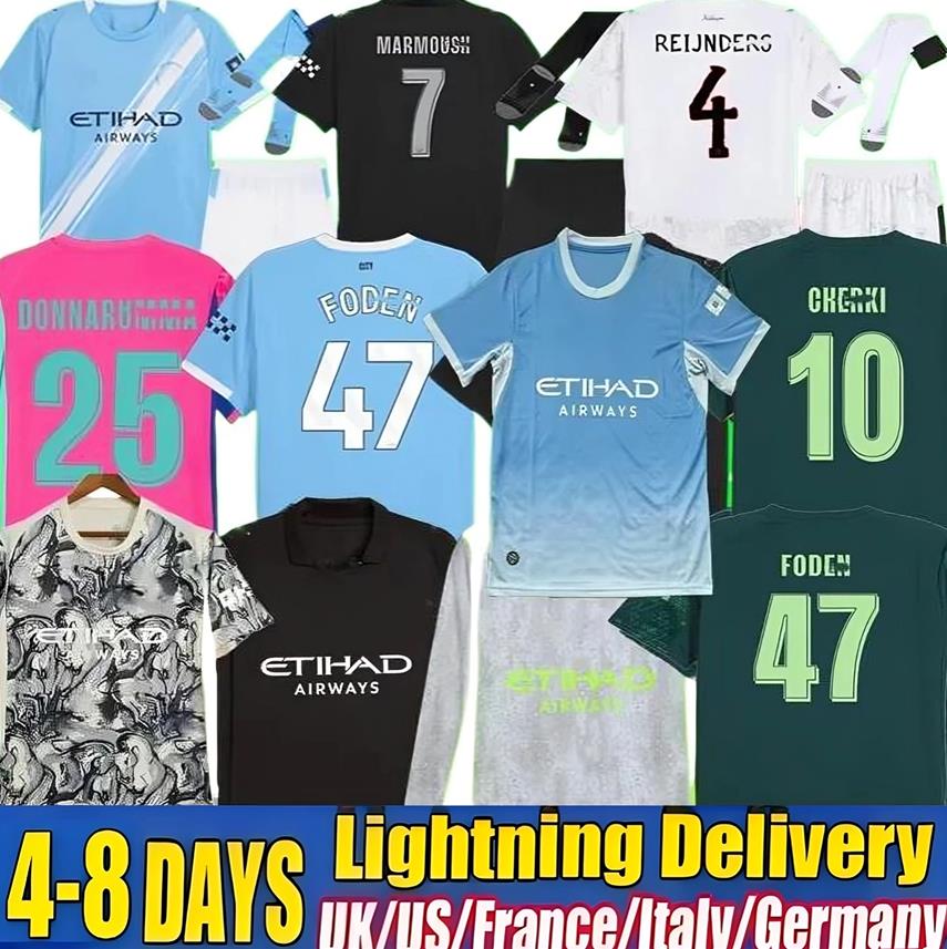 Man City 25 26 HAALAND soccer jerseys FODEN MARMOUSH DOKU MARMOUSH McATEE KOVACIC GVARDIOL DE BRUYNE MATHEUS N. football shirt men kids kits goalkeeper pink