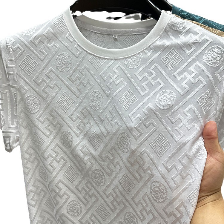 2026 New Design Summer Short-sleeved Silk Shirt, Breathable And Casual Outdoor Sport Round-neck Thin Fabric Men's Top Short Sleeve