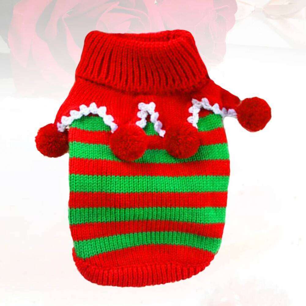 Sweater Pet Christmas Thickened Warm Hoodie for Small Dogs Fashion Stripe Design Outdoor Activities Special Occasions Dog 26H0107