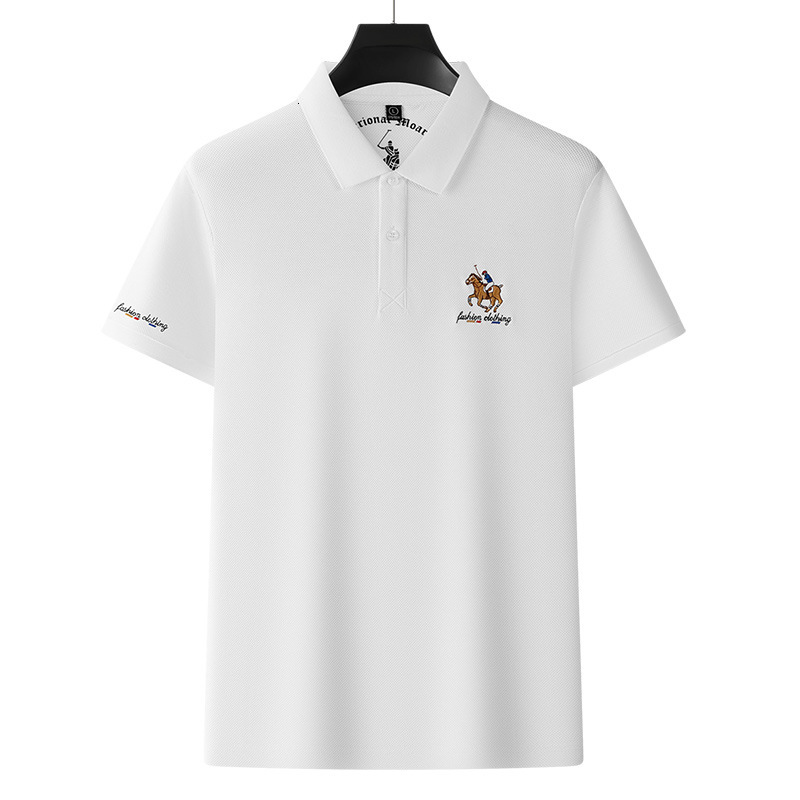 Luxury Brand Designer Clothes Alihu Summer New Light Luxury Short Sleeve T-Shirt Mens Turn-Down Collar Embroidered Casual Daily Mens Polo Shirt