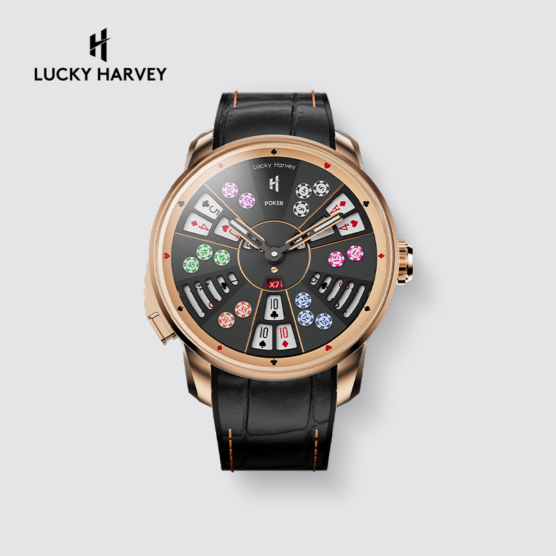 LUCKY HARVEY True Joy Player Series Three Kings Poker Men's Luminous Waterproof Automatic Mechanical Watch mens automatic watch