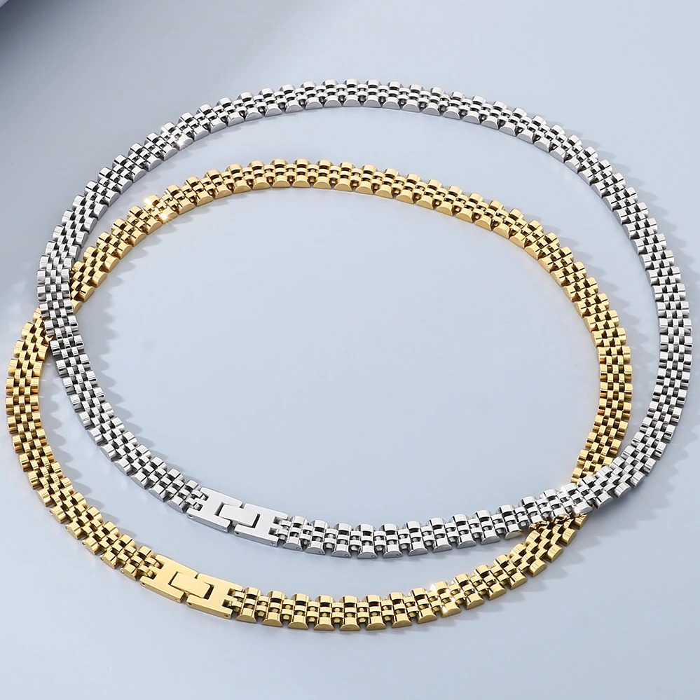 Waterproof Stainless Steel Watch Strap Chain Necklace for Men Women 10MM Width 3/5 Layer 45/50/55/60CM Long Choker Necklaces Man 251230