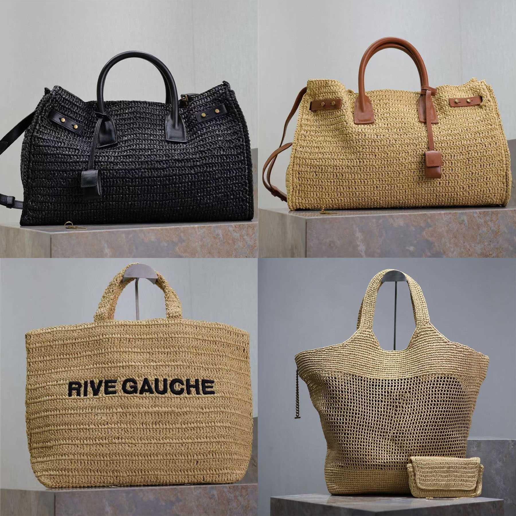 Beach Bags icera maxi tote bag designer bag beach bag women luxury handbag raffias straw bag high quality beach bag large capacity totes shopping bag shoulder bags