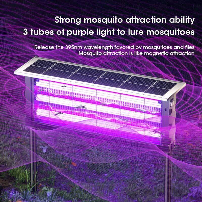 Solar Powered Large Area Mosquito Killer Lamp and Insect Fly Trap Light for Outdoor Garden Patio Yard Lawn Pest Control