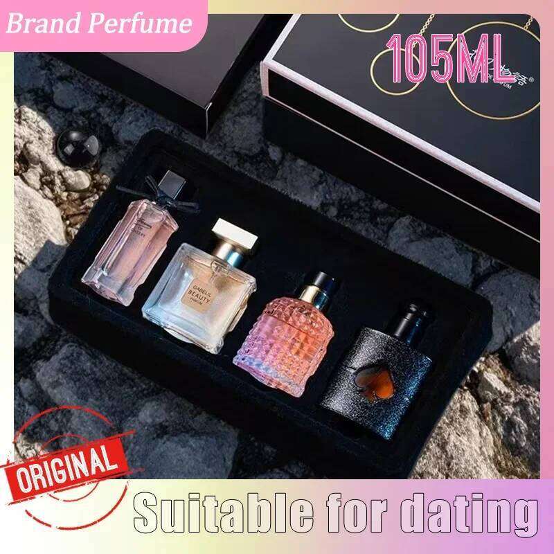 105ML Perfume Box Four Piece Set Men Women Fragrance Long Lasting Fresh Plant Floral Scent Sets For Holiday Gift Giving W260107
