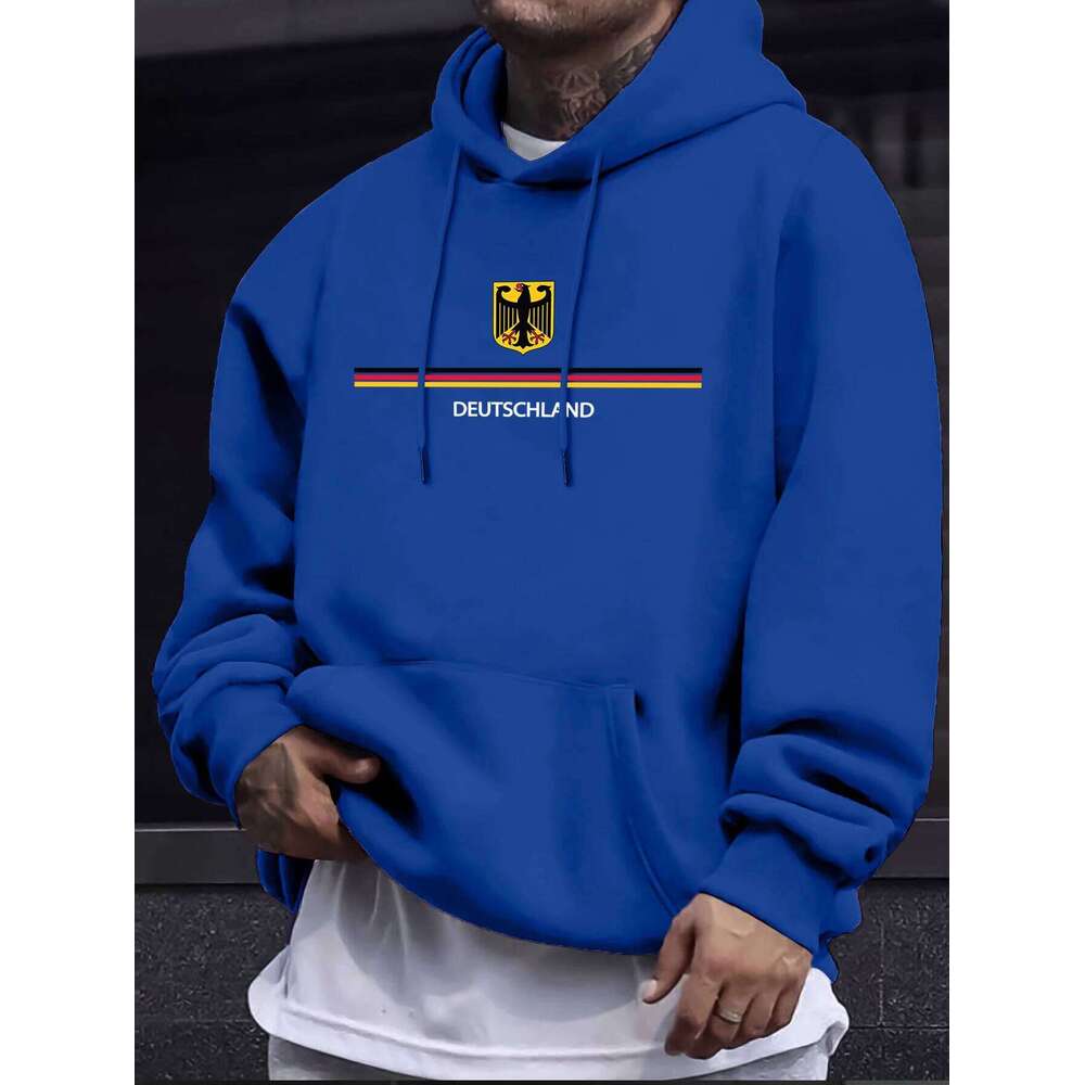 Deutschland Letter Creative Print Unisex Sportswears Warm Fleece Sweatshirt Autumn Sports Clothes Casual Comfortable Hoodie Man X260107