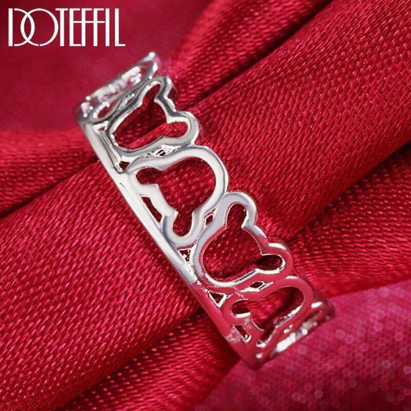 DOTEFFIL Classic Ring 925 Sterling Silver Romantic Woman Fashion Wedding Engagement Party Gift Charm Jewelry