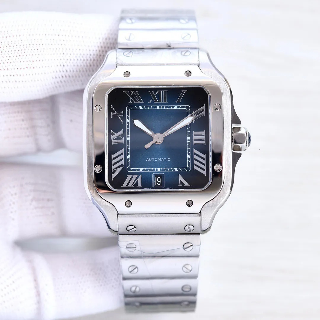 Top quality santoss watch santo watch mens watch super clone watches 1847MC mechanical movement sapphire glass designer watch 398mm 351mm with box MKSG