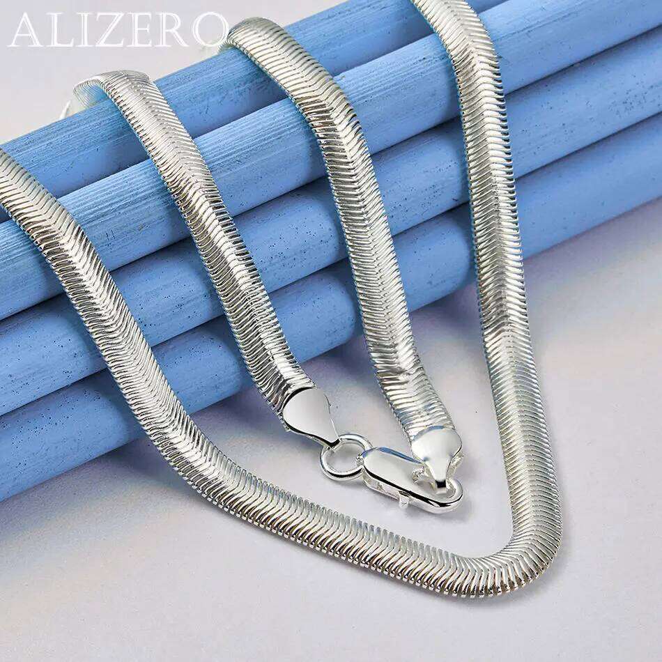 ALIZERO 925 Sterling Silver 6mm Soft Snake Chain Necklace For Women Men Jewelry Fashion Party and Daily Wear