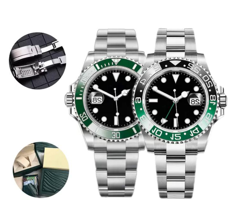 Luxury Stainless Steel Diving Mechanical Watch 40mm 5BAR Water Resistance High Quality Classic Sports Sapphire Crystal