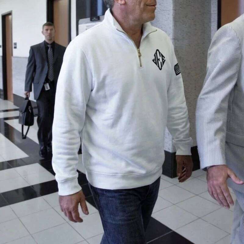 2 Pcs Outerwear Co-ords Y2K Retro Epstein Quarterzip Pullover Hoodie American Trend Zipneck Embroidery Streetwear Sweatshirt Set X260107