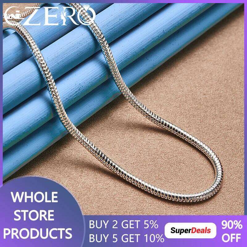 925 Sterling Silver 3mm Snake Chain 16/18/20/24/22/24/26/30 Inches Necklace For Woman Man Wedding Fashion Party Popular Jewelry