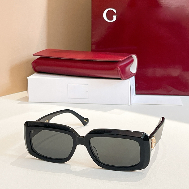Designer Sunglasses For Women Square Sunglasses Mens GG 2318 Black Acetate Grey Lenses Shades Y2K Daily Outfit Trendy Street Shooting Luxury Brand Reading Glasses