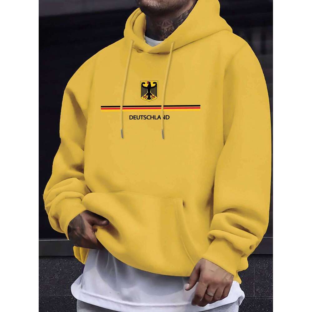 Deutschland Letter Creative Print Unisex Sportswears Warm Fleece Sweatshirt Autumn Sports Clothes Casual Comfortable Hoodie Man X260107