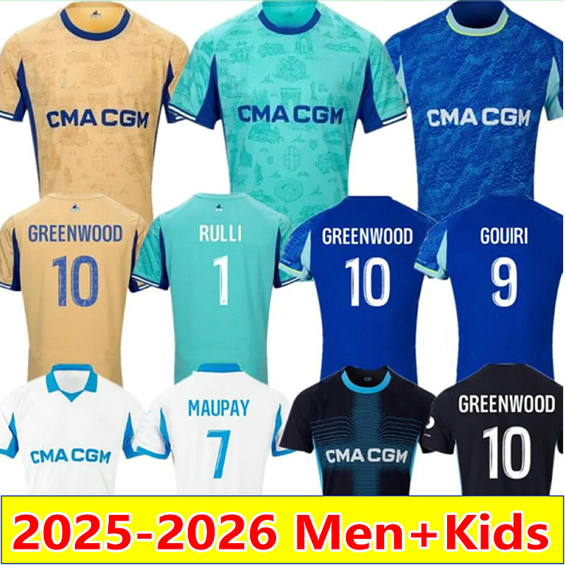25 26 GREENWOOD HOJBJERG soccer jerseys 2025 2026 VAZ GOUIRI Mmarseille maillot de foot KONDOGBIA VERMEEREN ANGEL RULLI football shirts men kids uniform