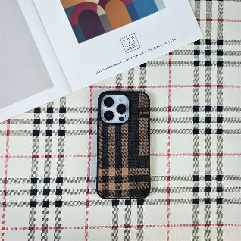 British Style Striped Compatible With Iphone 16/15/14 Large Hole Phone Case Apple 13/17 Pro Max Full Coverage Trendy