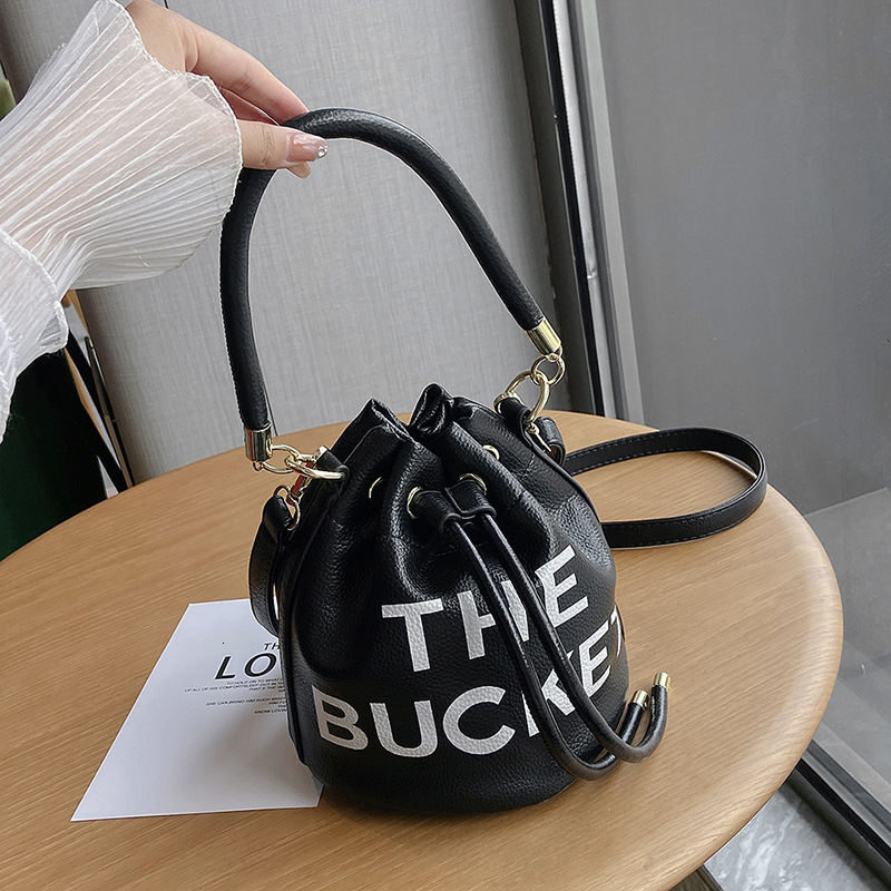 Free shipping designer High-End Single Shoulder for Women Korean Fashion Printed Crossbody Ins Hot Drawstring Bucket Bag Handbag