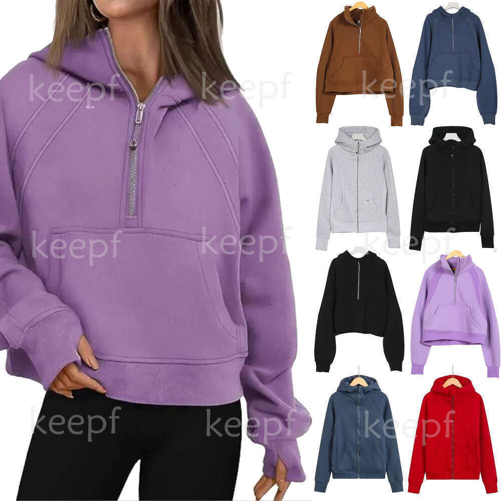 2026 NEW thick scuba womens yoga hoodies luluity lemonic men women sweatshirt autumn winter hoodys sports half zip luluity lemonic scuba pants designer sweater yt