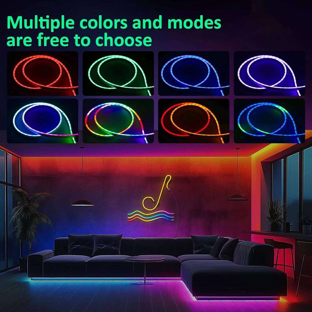 LED Neon Rope Lights, Lights For Bedroom Flexible LED Light With Remote And APP Control RGB Lighting Strip X260107
