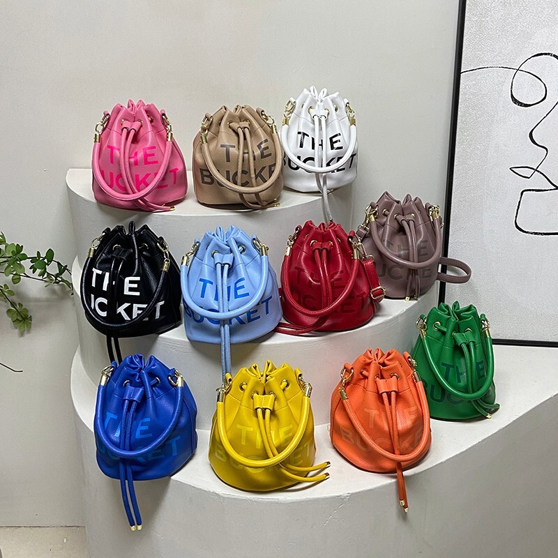 Free shipping designer High-End Single Shoulder for Women Korean Fashion Printed Crossbody Ins Hot Drawstring Bucket Bag Handbag