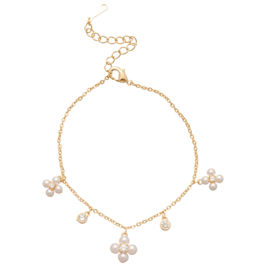 Korean Version Zircon Flower Pearl Simple Fashion Light Luxury Elegant Versatile Bracelet Design Sense Niche Jewelry for Women - view 9