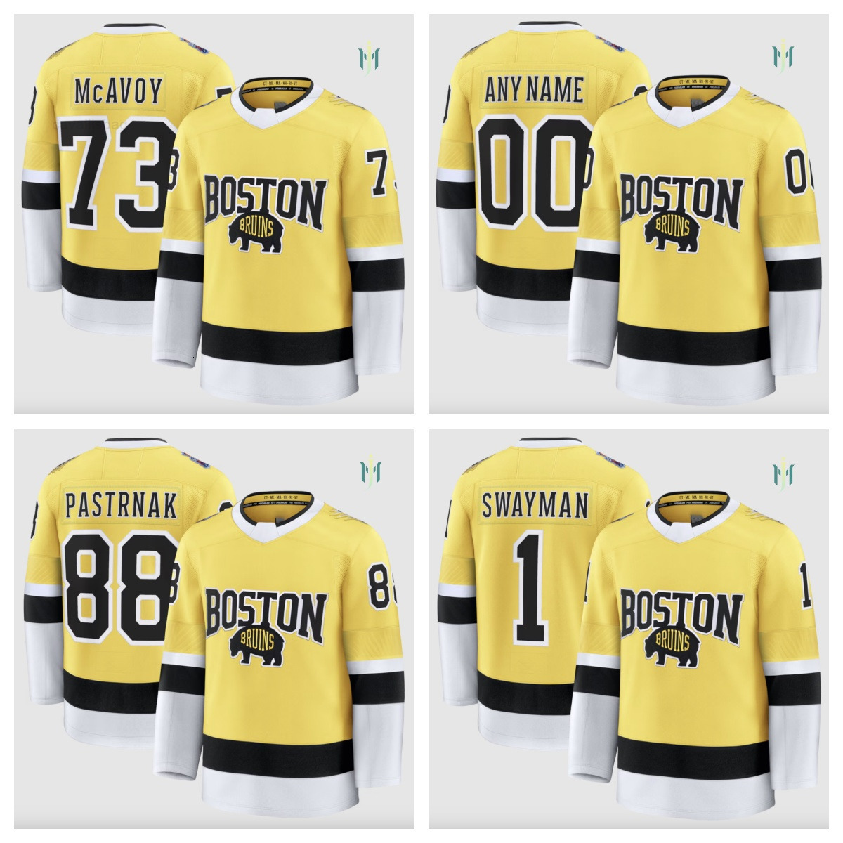 2026 David Pastrnak Jeremy Swayman Charlie McAvoy Mens Custom hockey jersey -all stitched women kids xxs-6xl all size