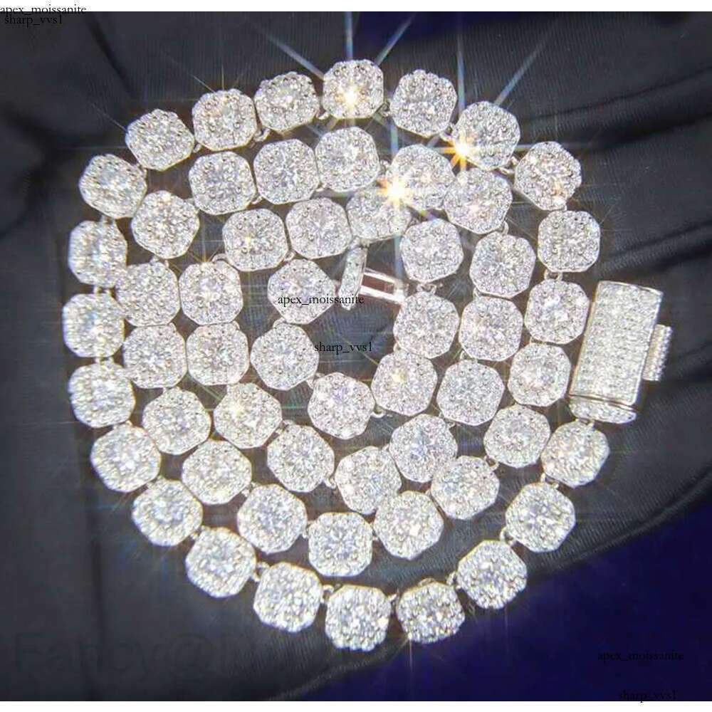 Necklace bracelet Moissanite Diamond Custom Vvs Cuban Link S Sier 10mm Large Tennis Chain Solid Back Hiphop 10 - view 9