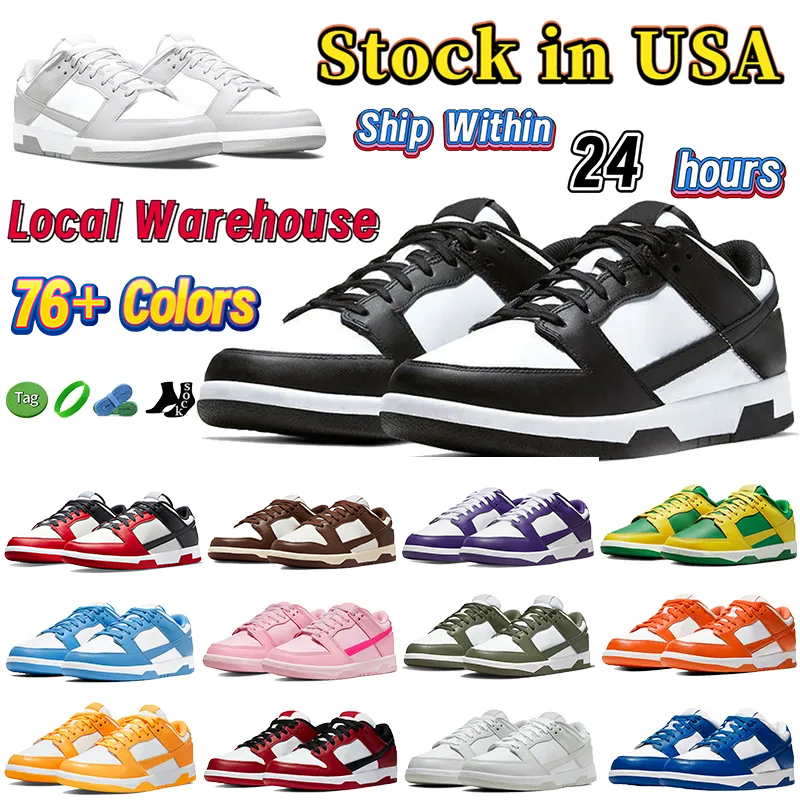 US Stocking Running Shoes Flat Sneakers Designer Panda Rose Whisper Triple Pink University Red White Gum Shadow varsity royal Womens Mens Trainers Sports Shoe