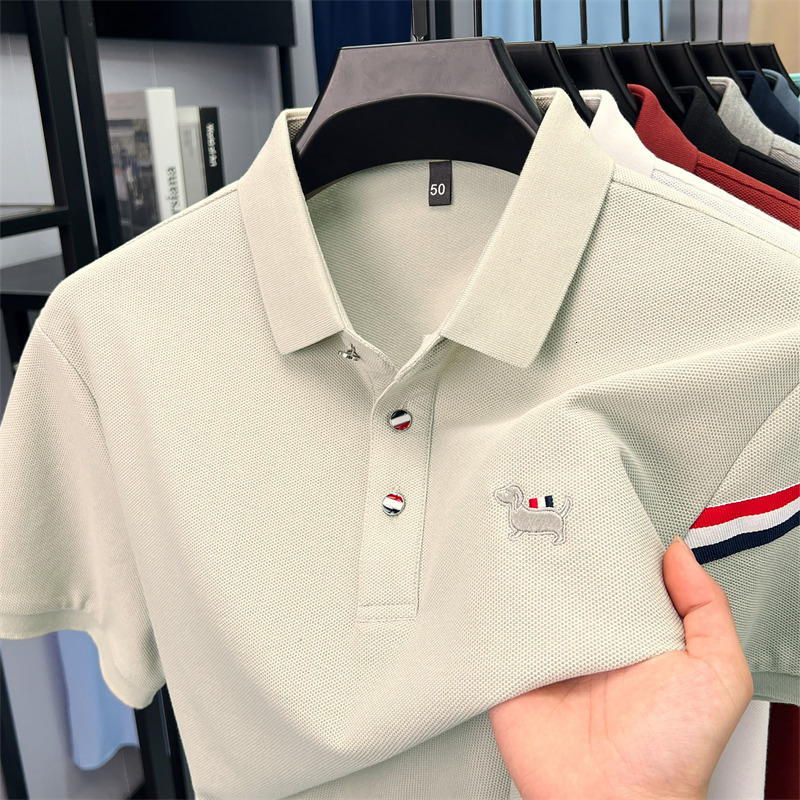 2026 New Design Pure Cotton Short-sleeved T-shirt Suitable For Men's Summer New Embroidered Collar Polo Shirt Casual Breathable And Comfortable
