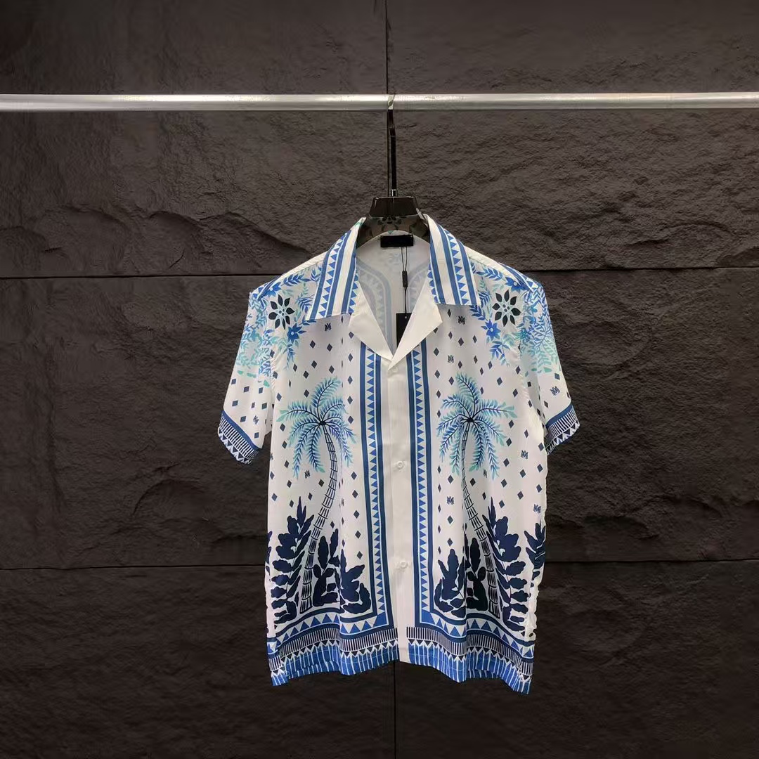 Men Casual Shirts Summer Button Down Designer Bowling Shirts Men Fashion ROYAL REBELLION BAROCCO Print Dress Shirt Casual Silk Shirt M-3XL