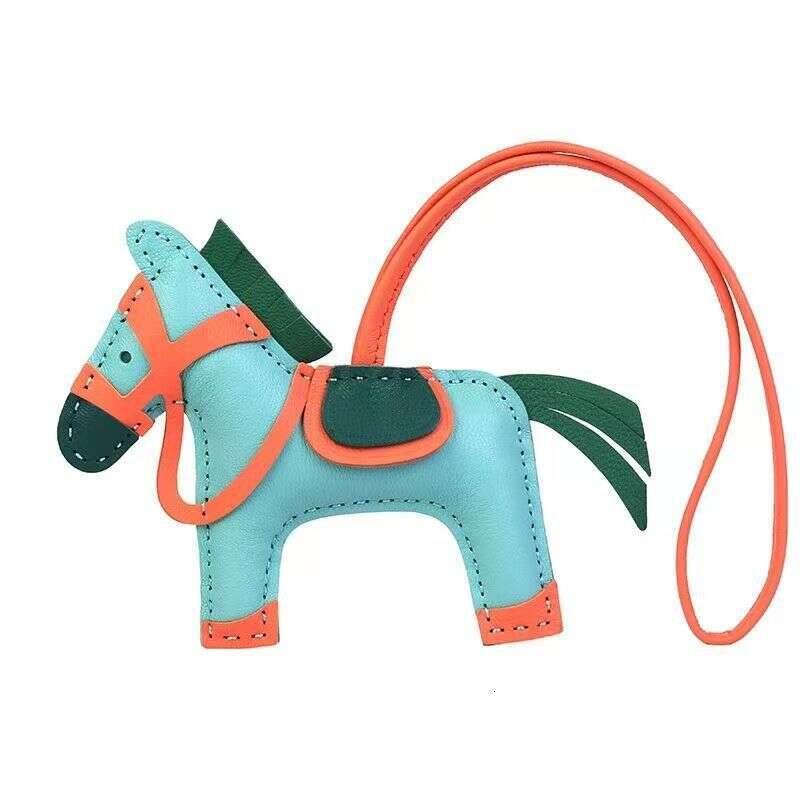 Charm designer charms pony Car Accessory Genuine Horse Leather Bag Keychain Pony Pendant New Handmade Sheepskin pendant gift